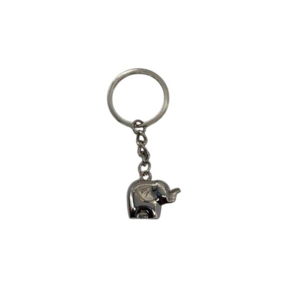 Metallic Elephant Keychain With Silver Tone Finish & Functional Compact Design - Picture 4 of 7